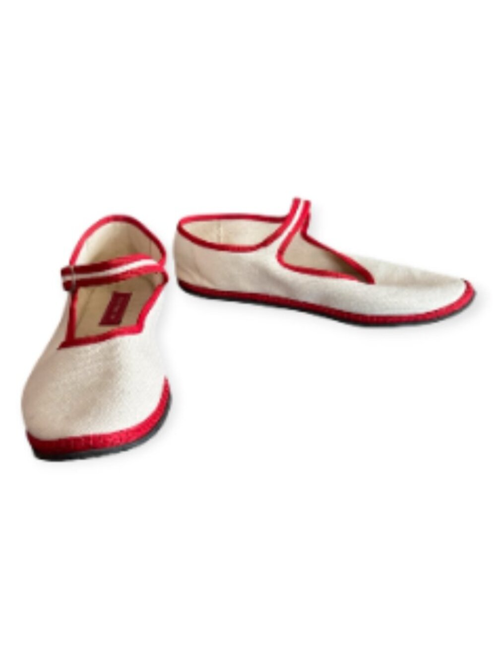 Vibi Venezia Mary Jane Flats Red Trim Italian Shoes Size 39 ( US size 9)